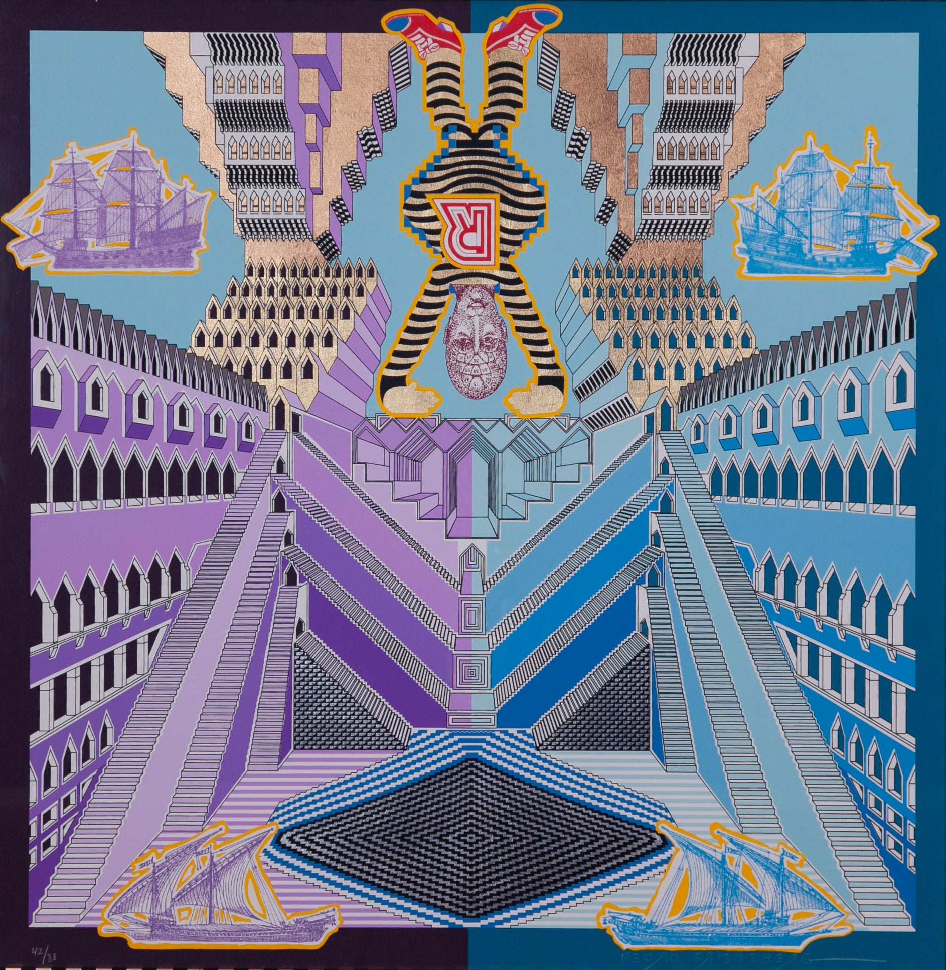 Pedro Friedeberg Serigrafia Coloso de Rodas